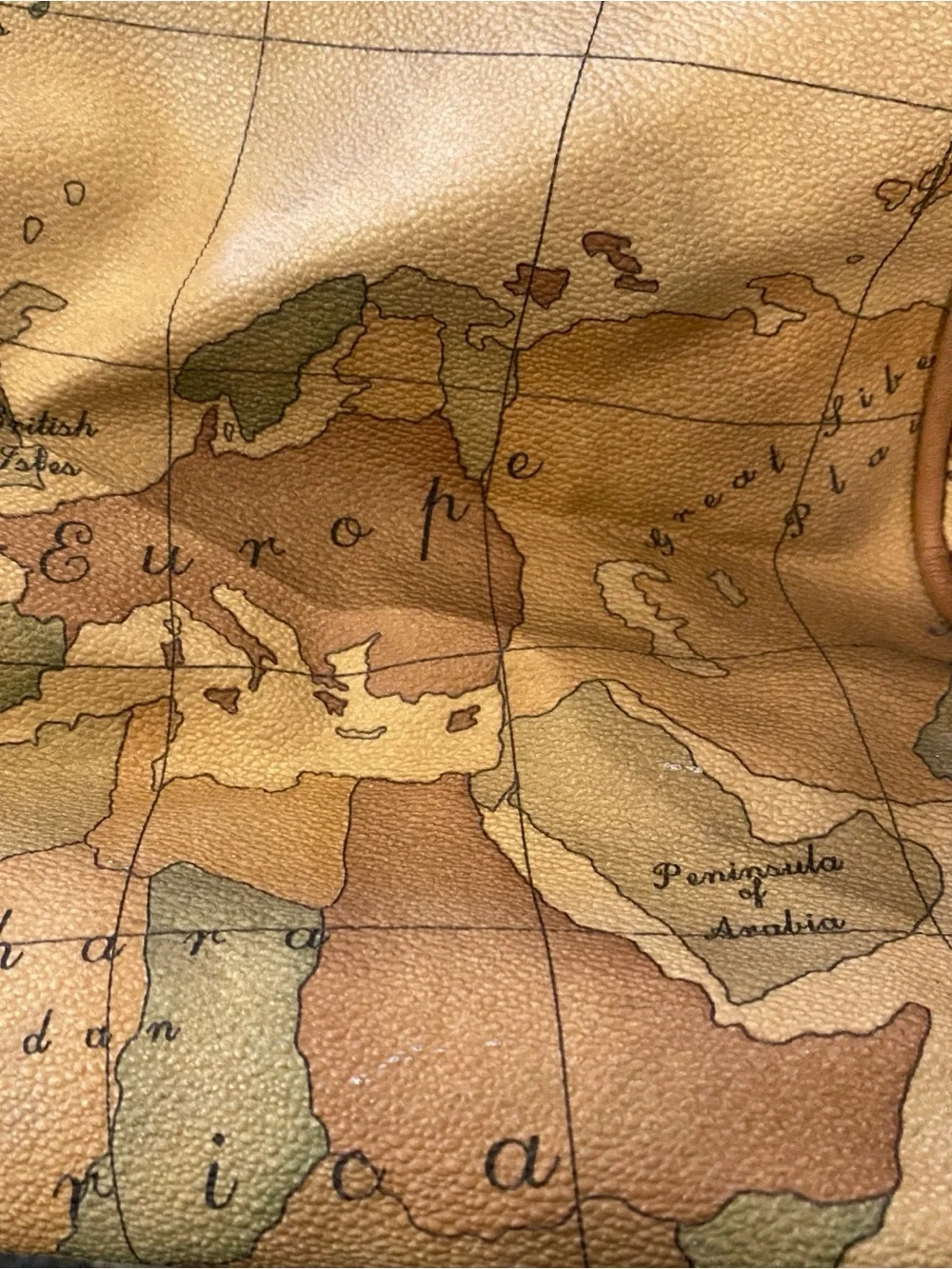 Bag, Vintage Map-Print Travel Duffle
